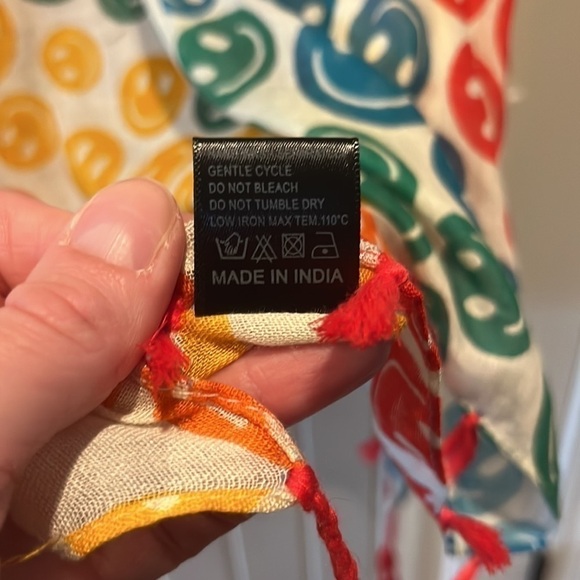 Cute smiley face rainbow lightweight poncho coverup one size boho hippie - Picture 10 of 16